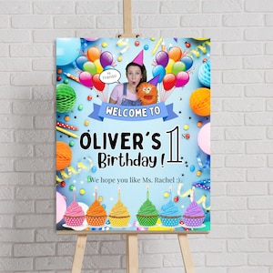 Ms. Rachel Birthday Welcome Sign: Customizable Party Decor (Digital Download)
