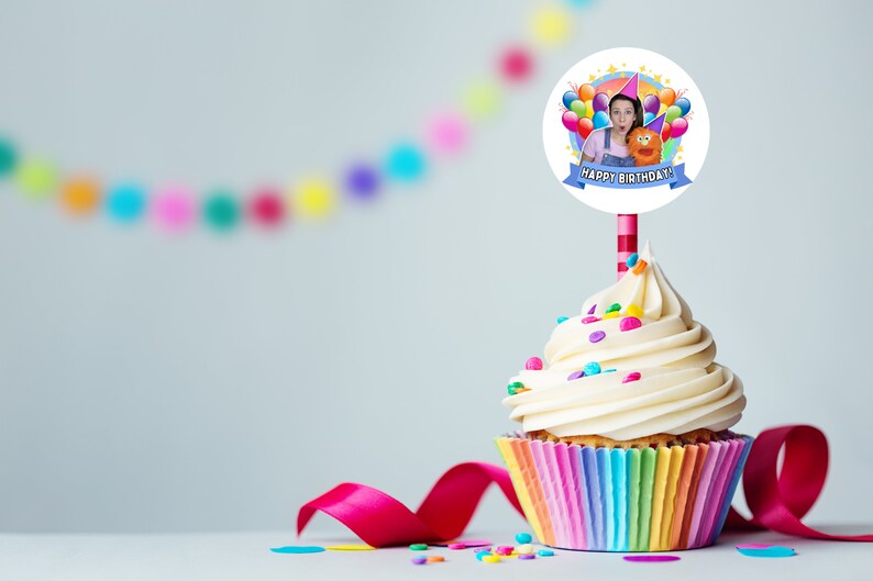 Ms. Rachel Birthday Themed Cupcake Toppers Template Easy, Editable