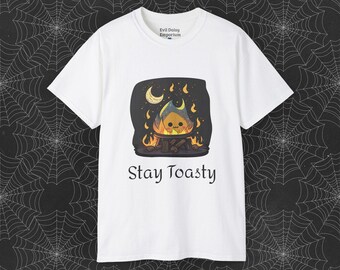 Campfire Graphic Tee: Cozy Unisex Cotton Bonfire Shirt