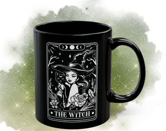 The Witch Graphic Design Black 11 ounce 15 ounce Tea or Coffee Mug