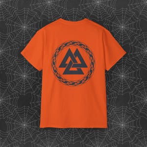 Valknut T Shirt, Norse Mythology Tee, Viking Symbol Top, Pagan Clothing, Odin&#39;s Knot Shirt, Scandinavian Graphic Tee