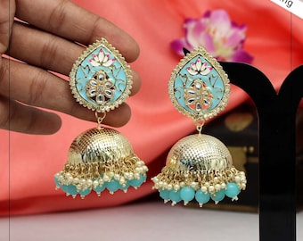 Elegant Kundan Meenakari Earrings