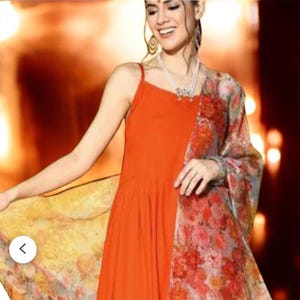 Indian Fusion Orange Plazzo Suit