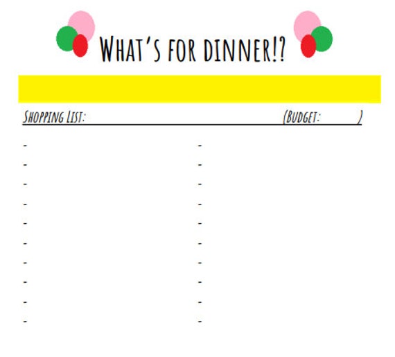 7 Day Meal Planner Printable PDF | Etsy