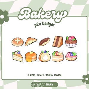 Bakery Pastry Desserts | Twitch Sub | Bit Badges |