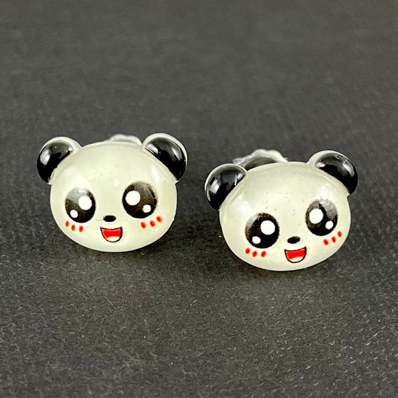 Panda bear earrings sale