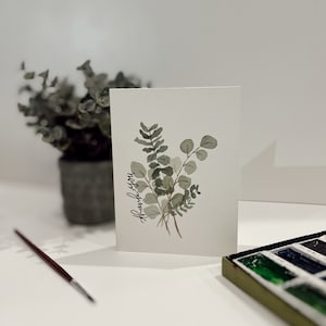 Pflanzen und Blätter handgemalte Grußkarten – persönliche Geschenke für Mama, Papa, Frau – Aquarell Blätter und Pflanzen, Grußkarten