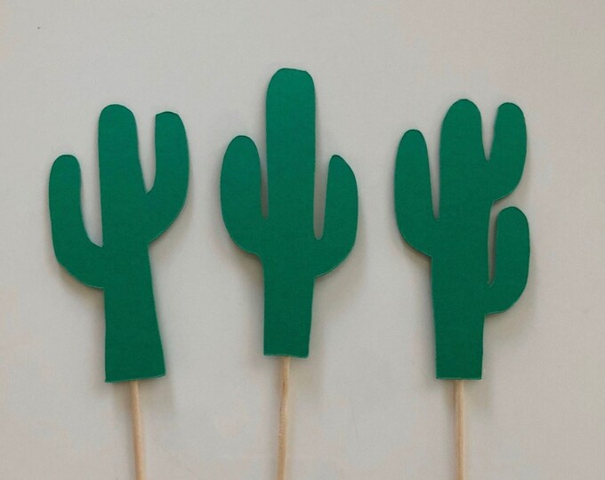 Cactus cupcake toppers, Cactus flower cupcake toppers, Cactus toppers, Cactus cake toppers, Cactus party decorations, Cactus cake topper