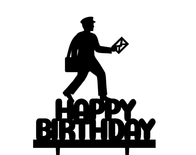 Mailman cake topper, Mail man cake topper, Courier cake topper, Mail carrier cake topper, Mail man topper, Mailman topper,