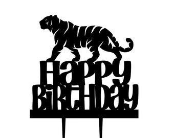 Tiger cake topper, tiger birthday cake topper, cat lover cake topper, tiger cake toppers, Tiger party supplies, tiger confetti, tiger party