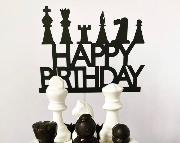 Chess cake topper, chess birthday cake topper, chess topper, chess game cake topper, chess lover cake topper, chess competition cake topper