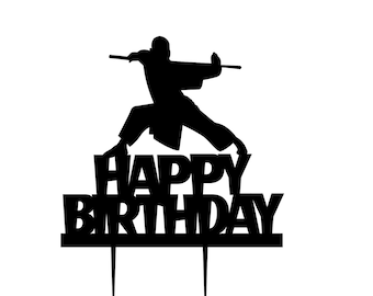 Kung Fu Birthday Cake Topper: Martial Arts Party Decor