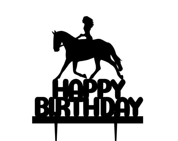 Horse cake topper, horse birthday topper, woman and horse cake topper, horse lover cake topper, horse riding cake topper