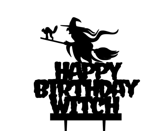 Happy birthday witch cake topper, witch cake topper, Halloween birthday cake topper, Halloween cake topper, Halloween topper, Witch topper