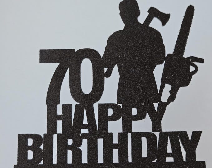 Lumberjack Birthday Cake Topper: Chainsaw Arborist Theme