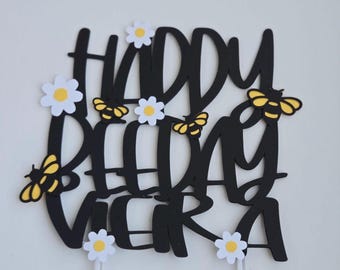 Happy Beeday cake topper, happy bee day cake topper, bee cake topper, bee birthday cake topper, bee topper, bee theme cake topper