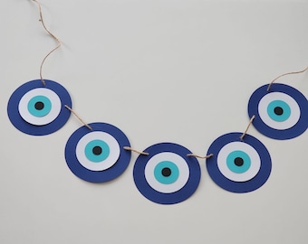 Handcrafted Evil Eye Banner: Party Decor