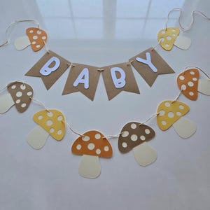 Mushroom Baby Shower Banner: Woodland Gender Reveal Decor