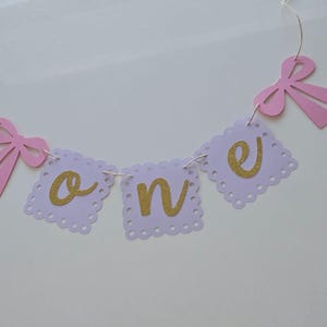 Bow high chair banner, bow banner, bow birthday banner, cute one banner, girly high chair banner, girly one banner, princess high chair sign