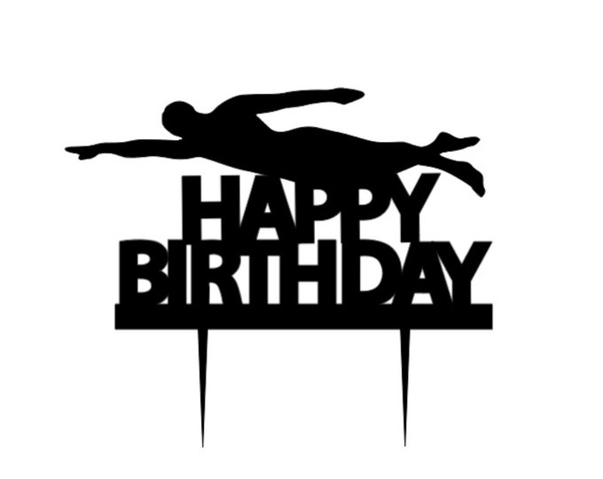 Swimming cake topper, Swimming birthday cake topper, Swim cake topper, Swimmer cake topper, Swimmer birthday cake topper, Swim toppers