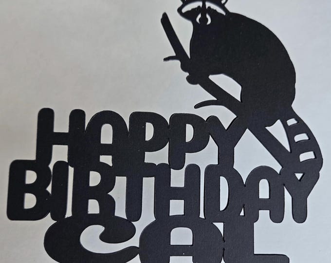 Raccoon Birthday Cake Topper: Climbing Raccoon, Party Decor