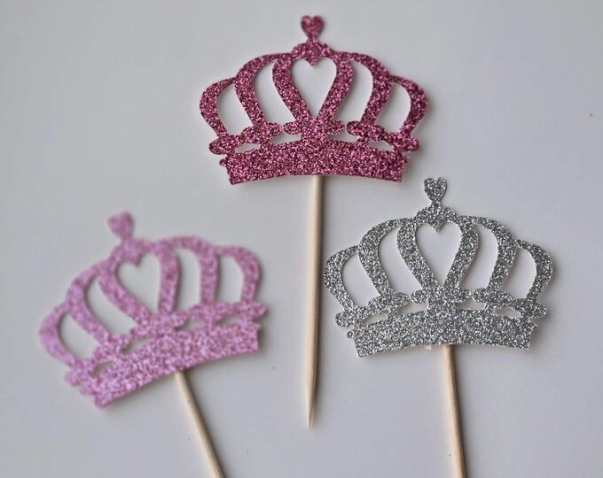 Tiara toppers, Tiara cupcake toppers, Crown cupcake toppers, Crown toppers, Crown cake toppers, Tiara cake toppers, Princess toppers, prince