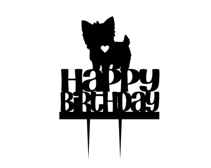 Yorkie cake topper, Yorkie birthday cake topper, Yorkie topper, Yorkshire terrier birthday party decorations, Yorkie birthday decorations