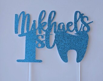 First Tooth Cake Topper: Sparkle Party Decoration
