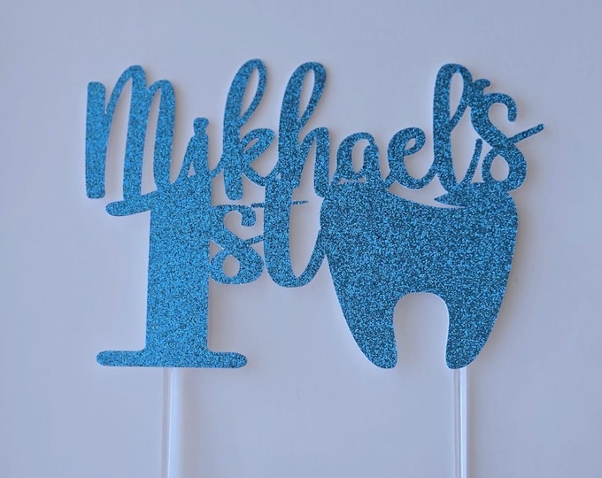 First tooth cake topper, teething cake topper, tooth cake topper, first tooth cupcake toppers, first tooth party cake topper