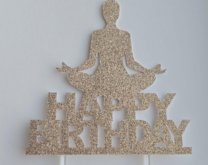 Yoga cake topper, yoga birthday cake topper, yoga topper, yogi topper, yoga instructor cake topper, yoga instructor topper, yoga instructor