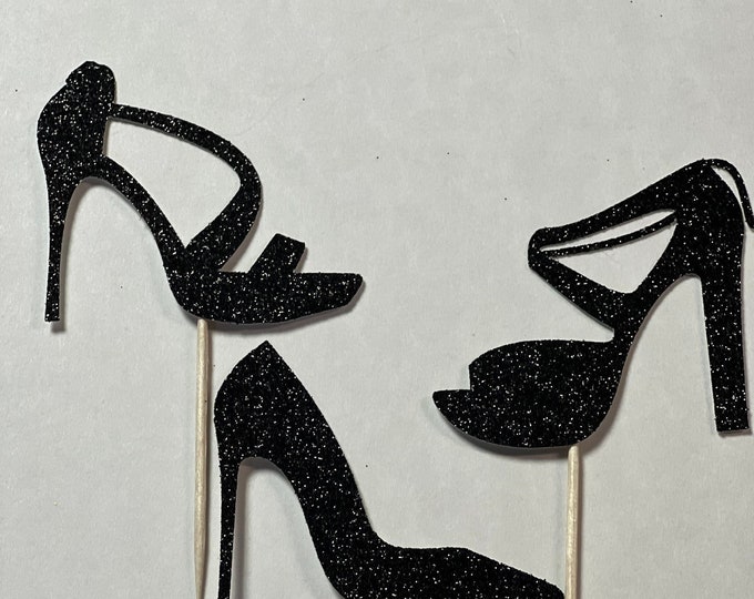 Heels cupcake toppers, High heels birthday cupcake toppers, cat cupcake toppers, fashionista cupcake toppers, heels cupcake toppers