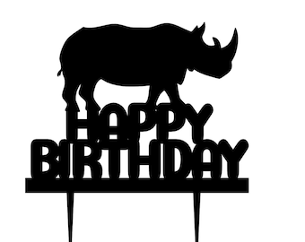 rhino cake topper, rhino birthday cake topper, zoo cake topper, zoo keeper cake topper, rhinoceros cake topper, rhinoceros birthday cake top