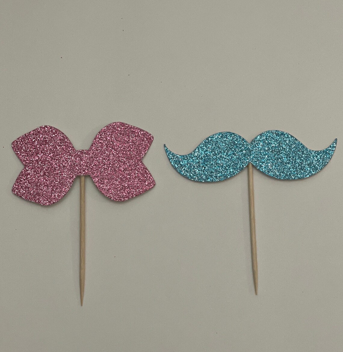 Gender Reveal Cupcake Toppers Gender Reveal Toppers Bow | Etsy