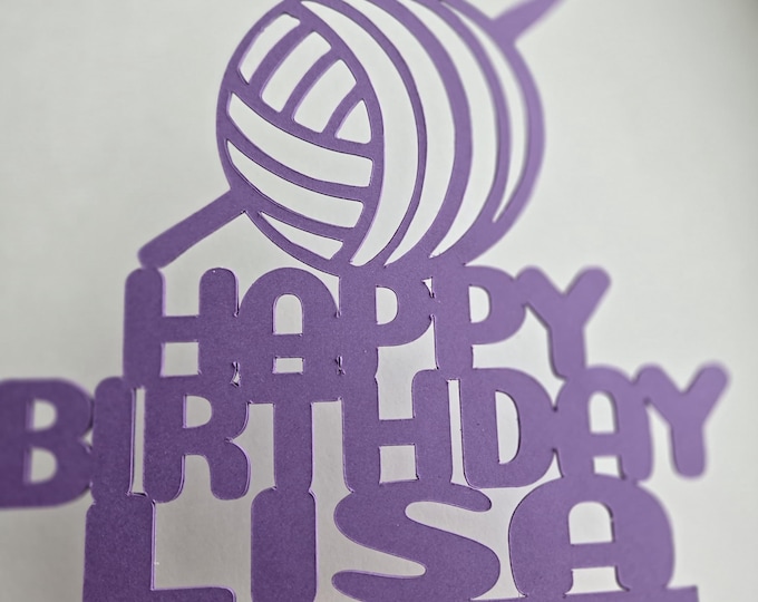 Yarn Ball Birthday Cake Topper: Crochet Theme, Custom Colors