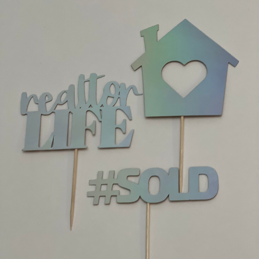 Realtor Cupcake Toppers, Real Estate Cupcake Toppers, Realtor Toppers