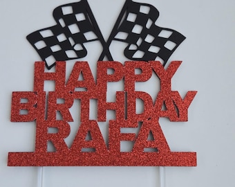 Racing cake topper, racing flags cake topper, finish line cake topper, racer cake topper, racing birthday cake topper, flag cake topper