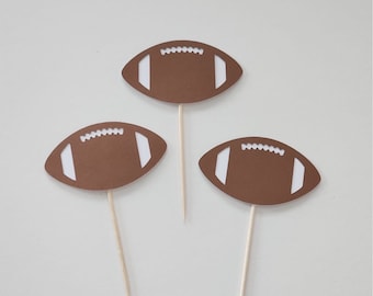 Football Cupcake Toppers: Set of 12, American Football Party