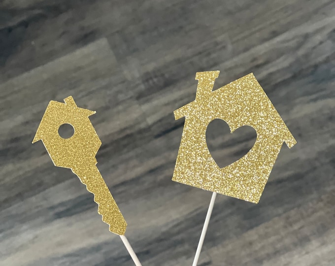 Home cupcake toppers, first home cupcake toppers, house cupcake toppers, real estate cupcake toppers, realtor cupcake toppers, house toppers