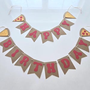 Pizza banner, pizza garland, pizza birthday banner, pizza happy birthday banner, pizza party decorations