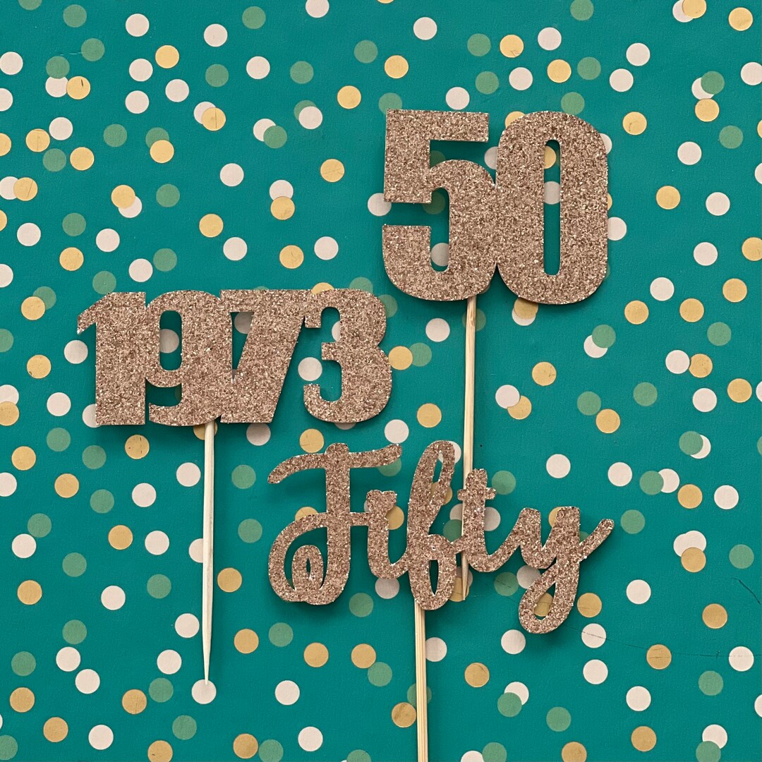Im 50 Cupcake Toppers 50th Birthday Cupcake Toppers Hello 50 Etsy
