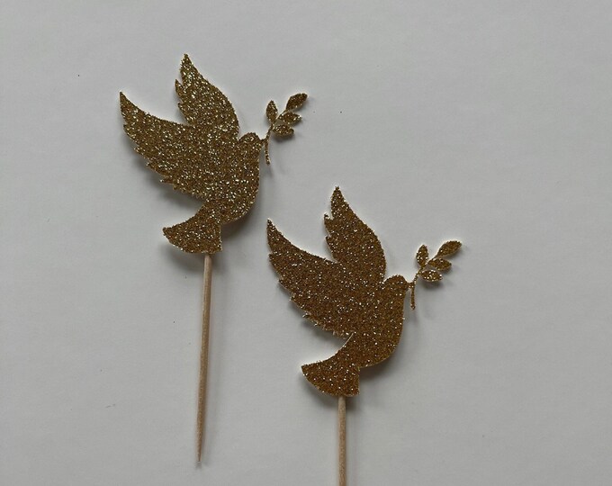 Dove cupcake toppers, Dove toppers, Dove cake toppers, Wedding cupcake toppers, communion cupcake toppers, dove party decorations,