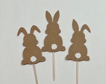 Bunny Cupcake Toppers: Easter Rabbit Decorations (Set of 12)