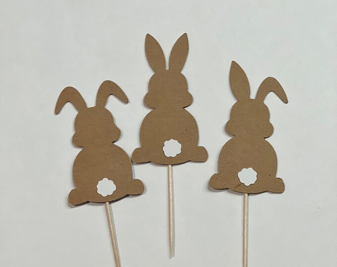 Easter cupcake toppers, Bunny cupcake toppers, rabbit shaped cupcake toppers, rabbit cupcake toppers, bunny toppers, Easter toppers