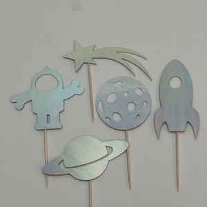 Space cupcake toppers, outer space cupcake toppers, space themed cupcake toppers, astronaut cupcake toppers, rocket ship toppers, set of 12