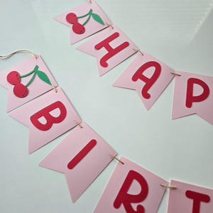 She’s The Cherry On Top Banner Set - Red Glitter Cherry Party Decor With Bonus Garland - View #7