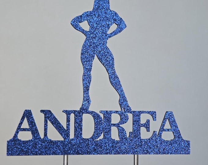 Custom Bodybuilder Cake Topper: Fitness Model, Muscular Silhouette