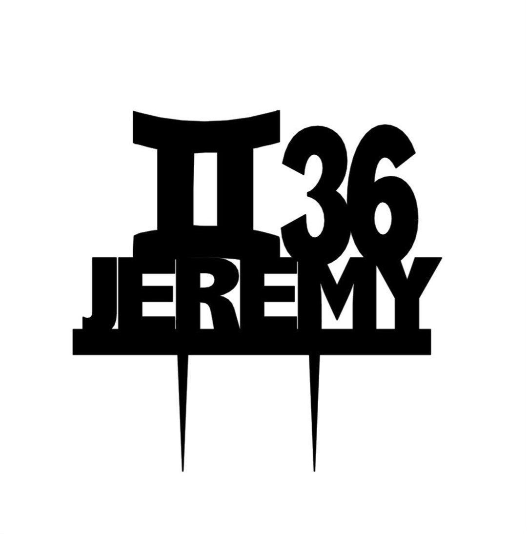 Gemini Cake Topper, Zodiac Cake Topper, Taurus Birthday Cake Topper