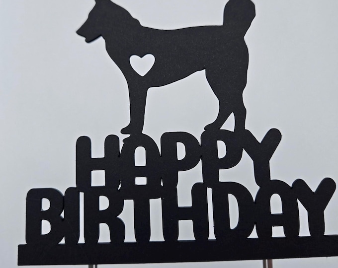 Husky Birthday Cake Topper: Custom Paper Party Decoration