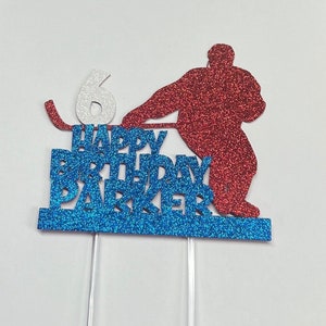 Hockey cake topper, Hockey player cake topper, Hockey birthday cake topper, Hockey player birthday cake topper, Hockey topper, Hockey