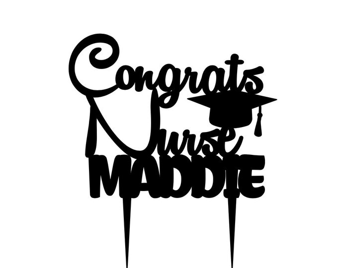 Nurse cake topper, nurse birthday cake topper, nurse grad cake topper, nurse graduate cake topper, nurse topper